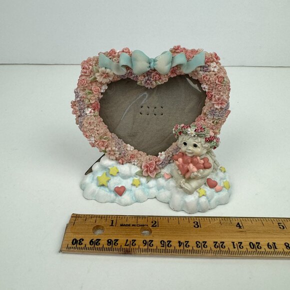Small Vtg Dreamsicles Cherub Angel Heart Shape Picture You Picture Photo Frame - Picture 1 of 14